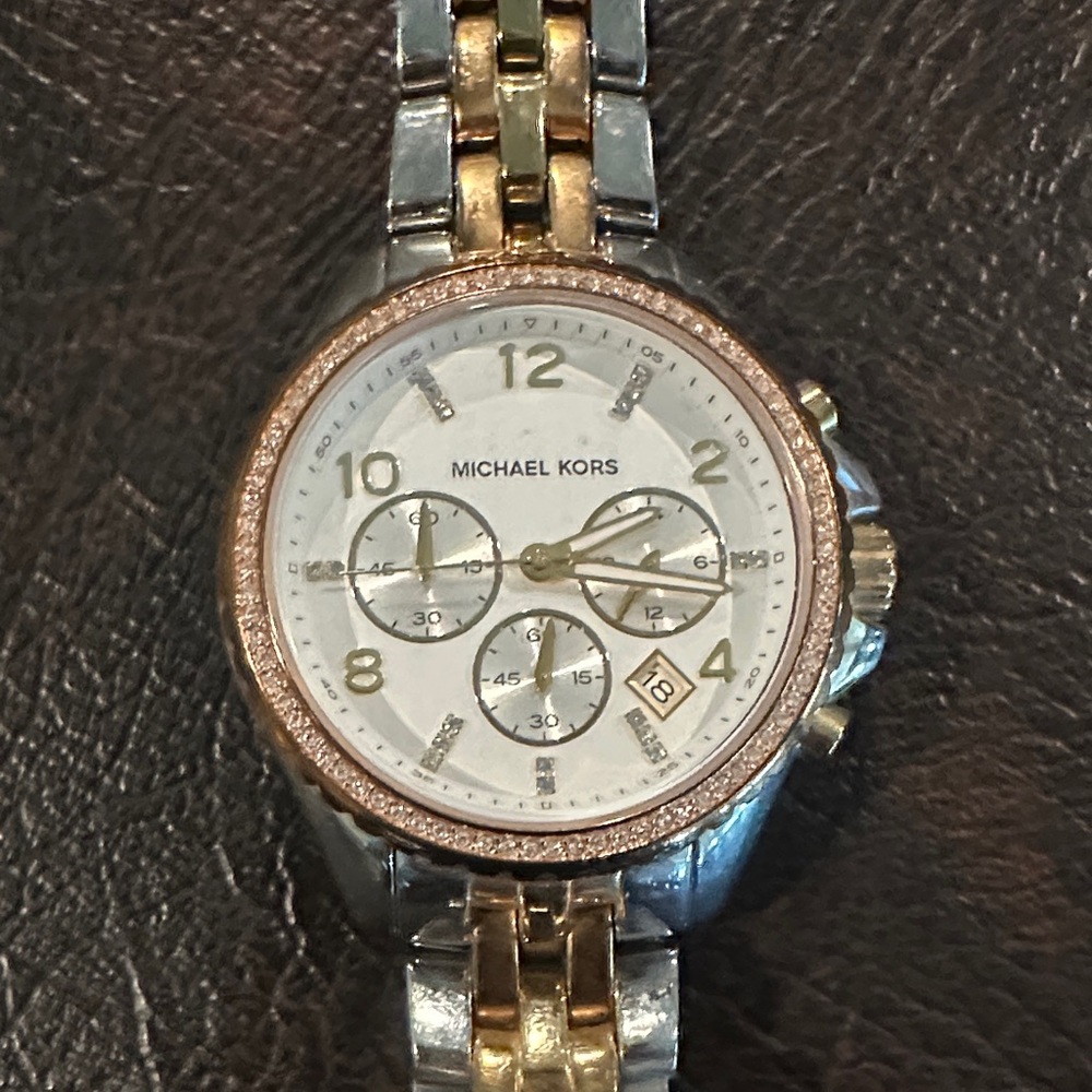 Michael Kors Gold and Silver Chronograph Watch